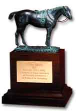 Eclipse Award Trophy, one of 3 earned by John and Betty Mabee as leading breeders