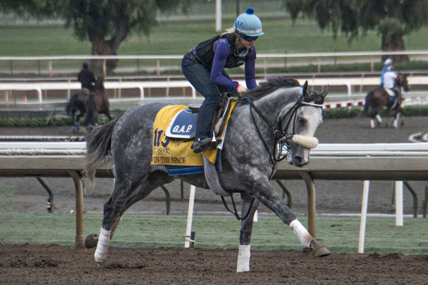 WIN THE SPACE training for the Breeders' Cup at Santa Anita. (GVL photo)